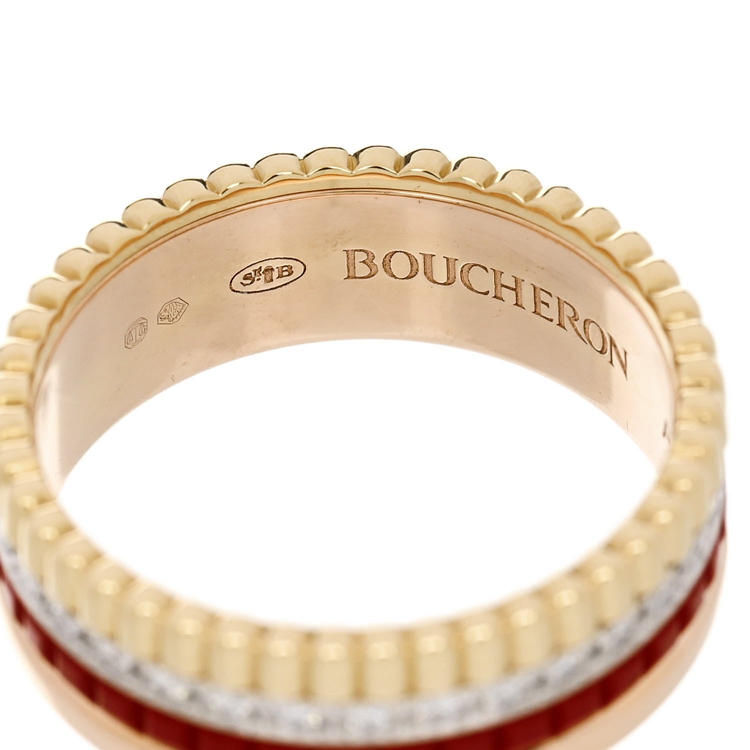 Boucheron 18K Pink Yellow White Gold PVD Diamond Small Quatre Classique Ring 52 6 Red 4 of 6
