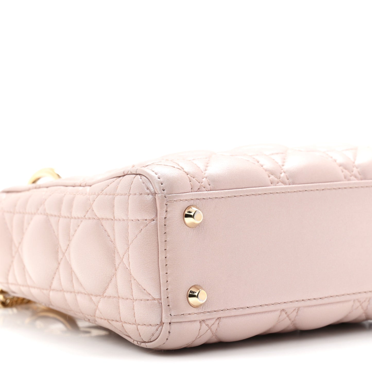 Metallic Lambskin Cannage Mini Lady Dior Lotus