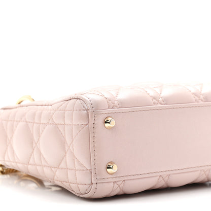 Christian Dior Metallic Lambskin Cannage Mini Lady Dior Lotus 9 of 10