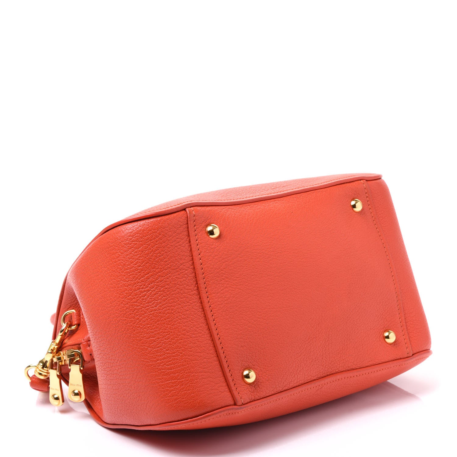 Miu Miu Goatskin Madras Bauletto Orange 3 of 10