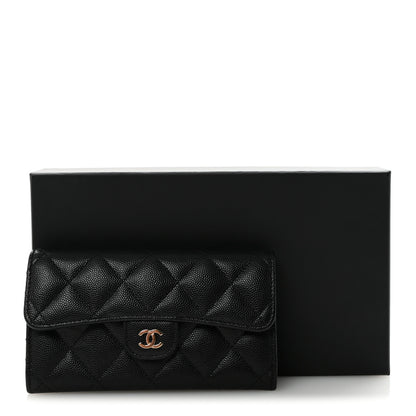 Chanel Caviar Quilted Medium Gusset Flap Wallet Black 9 of 9