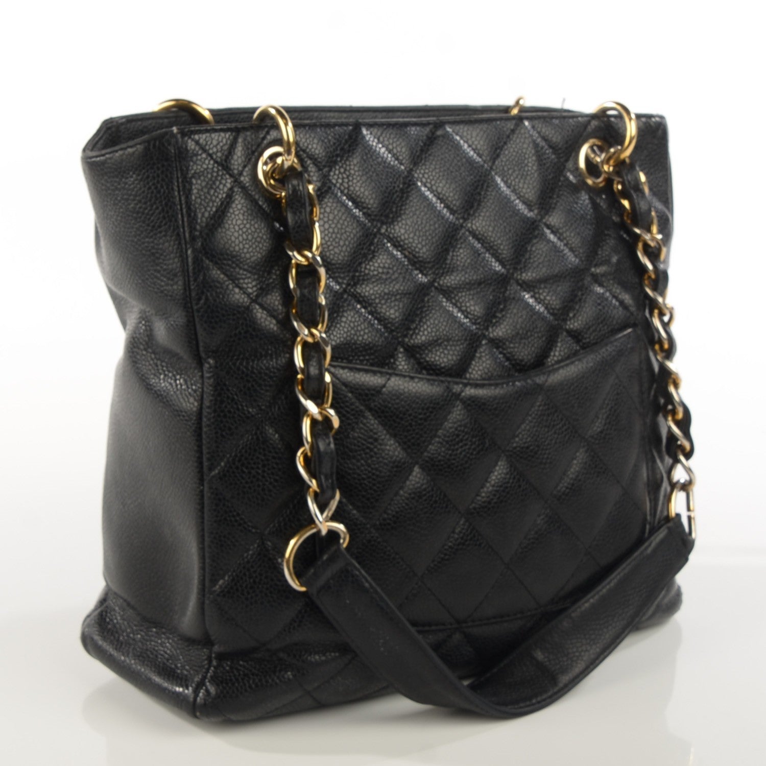 Chanel Caviar Quilted Petit Shopping Tote PST Black 3 of 8