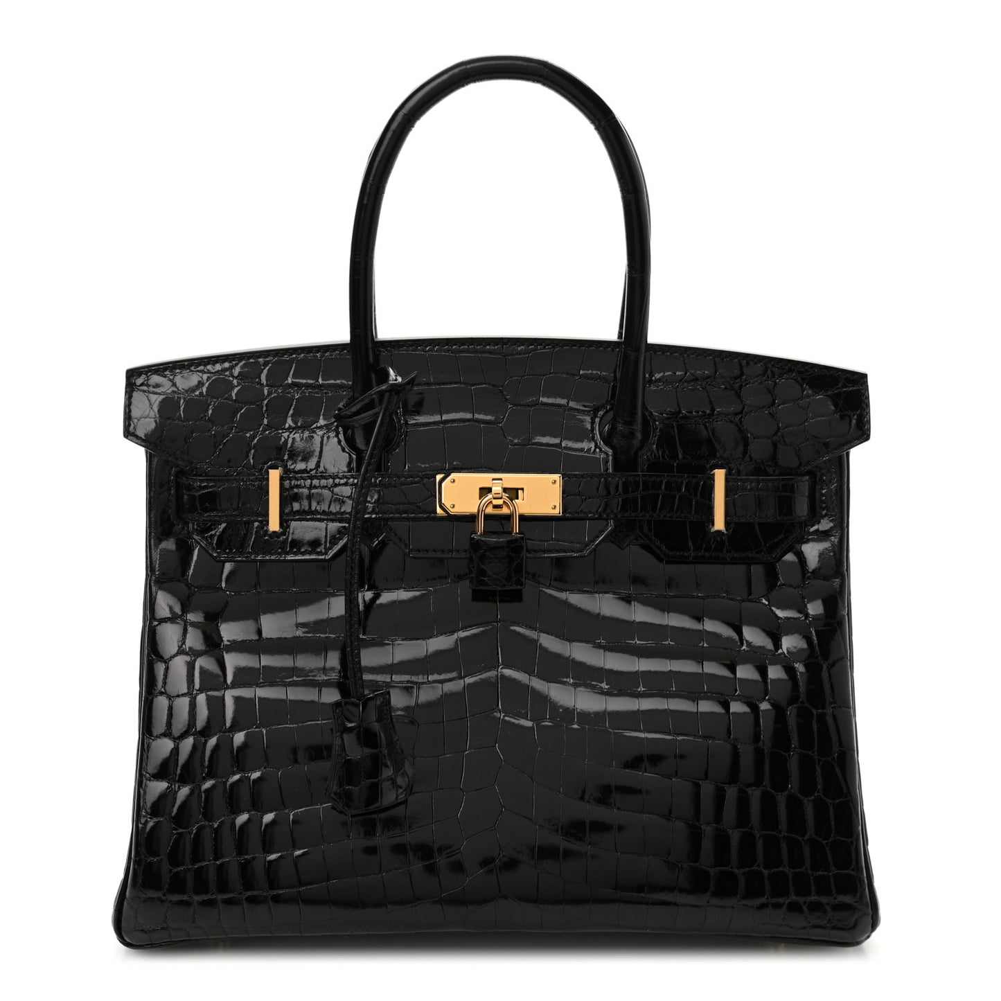 Shiny Niloticus Crocodile Birkin 30 Black