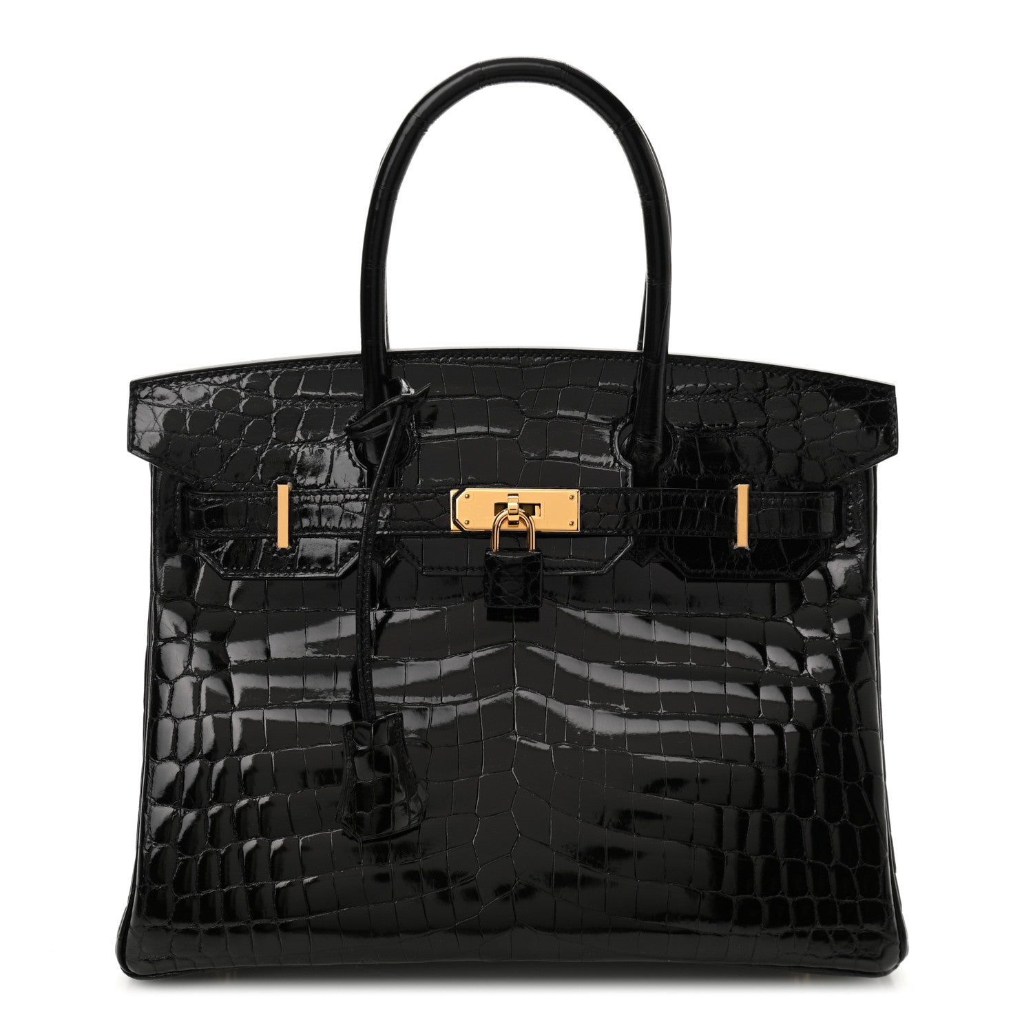 Hermes Shiny Niloticus Crocodile Birkin 30 Black 1 of 11