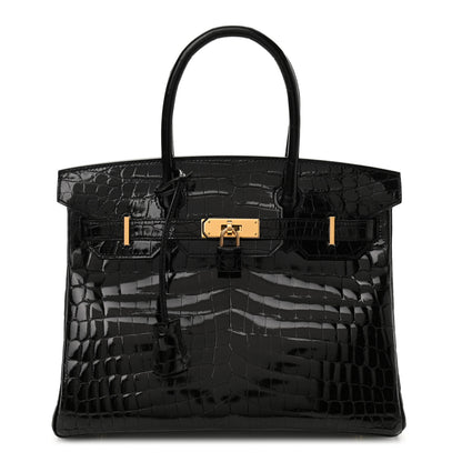 Hermes Shiny Niloticus Crocodile Birkin 30 Black 1 of 11