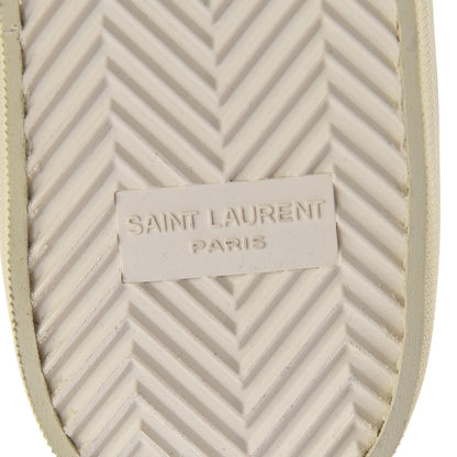 Saint Laurent Metallic Calfskin Lambskin Mens Star Rivington High Top Sneakers 39 Argento 6 of 11