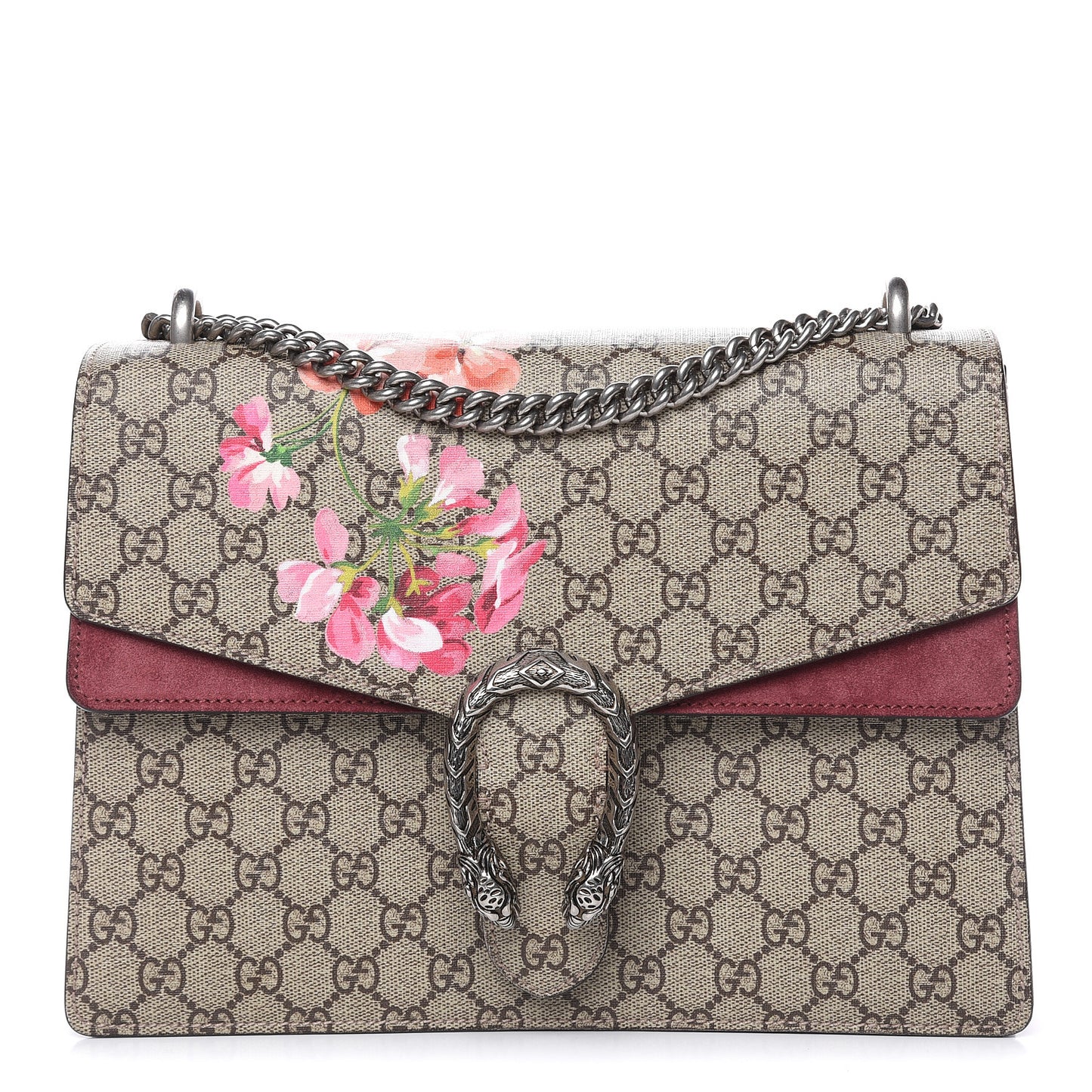 GG Supreme Monogram Blooms Medium Dionysus Shoulder Bag Beige Multicolor Dry Rose