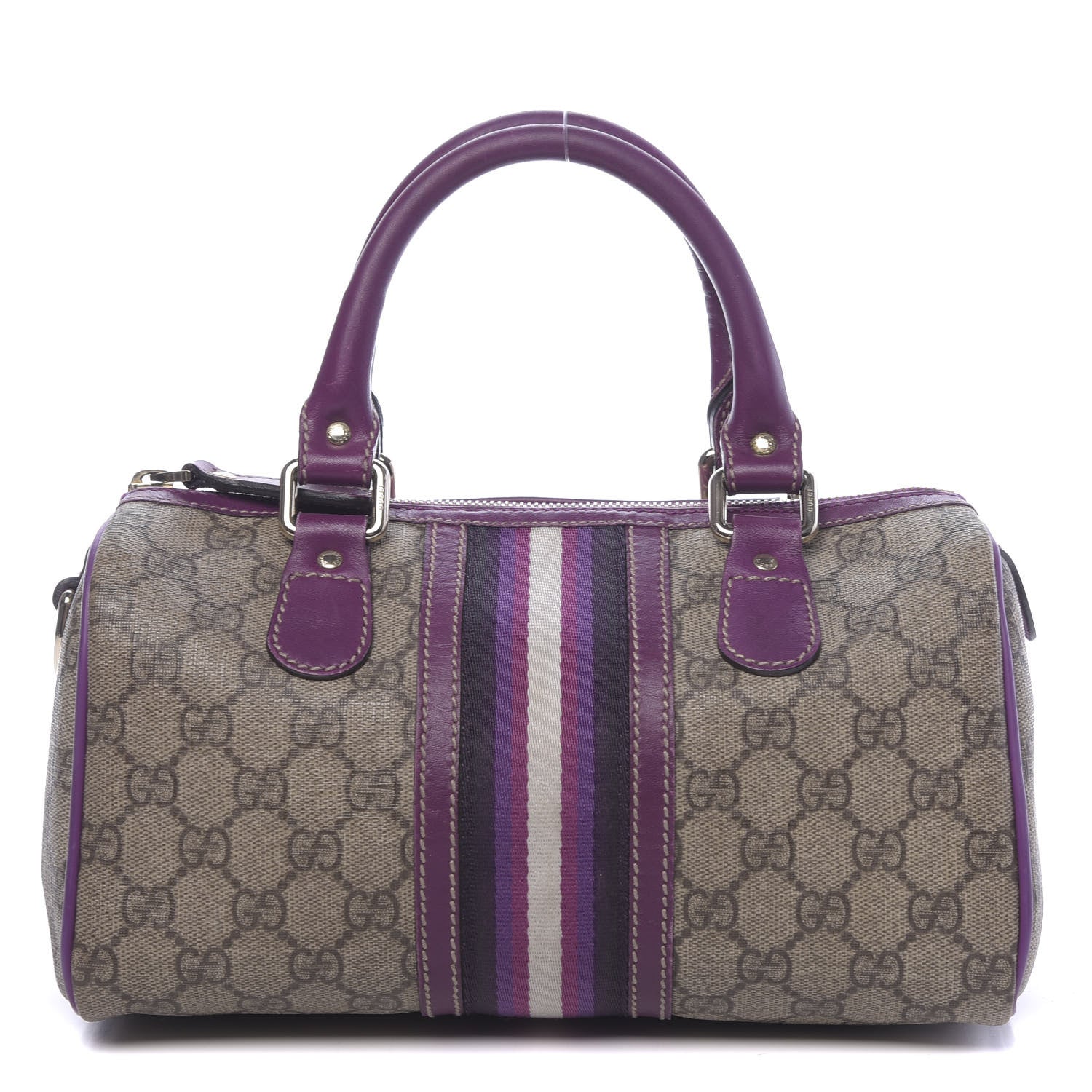 Gucci Monogram Vintage Web Small Boston Purple 1 of 14