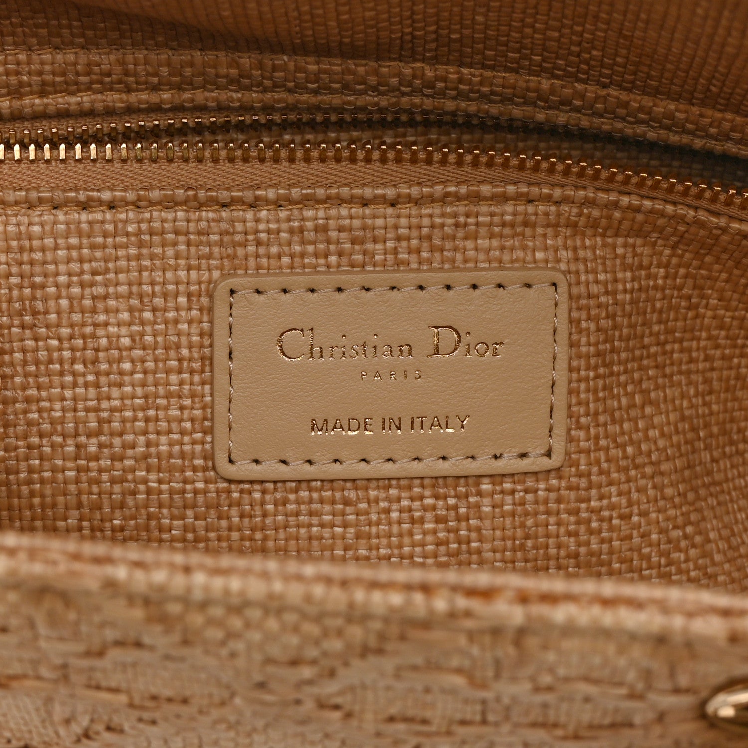 Christian Dior Raffia Woven Cannage Embroidered Medium Lady D-Lite Natural Black 6 of 10