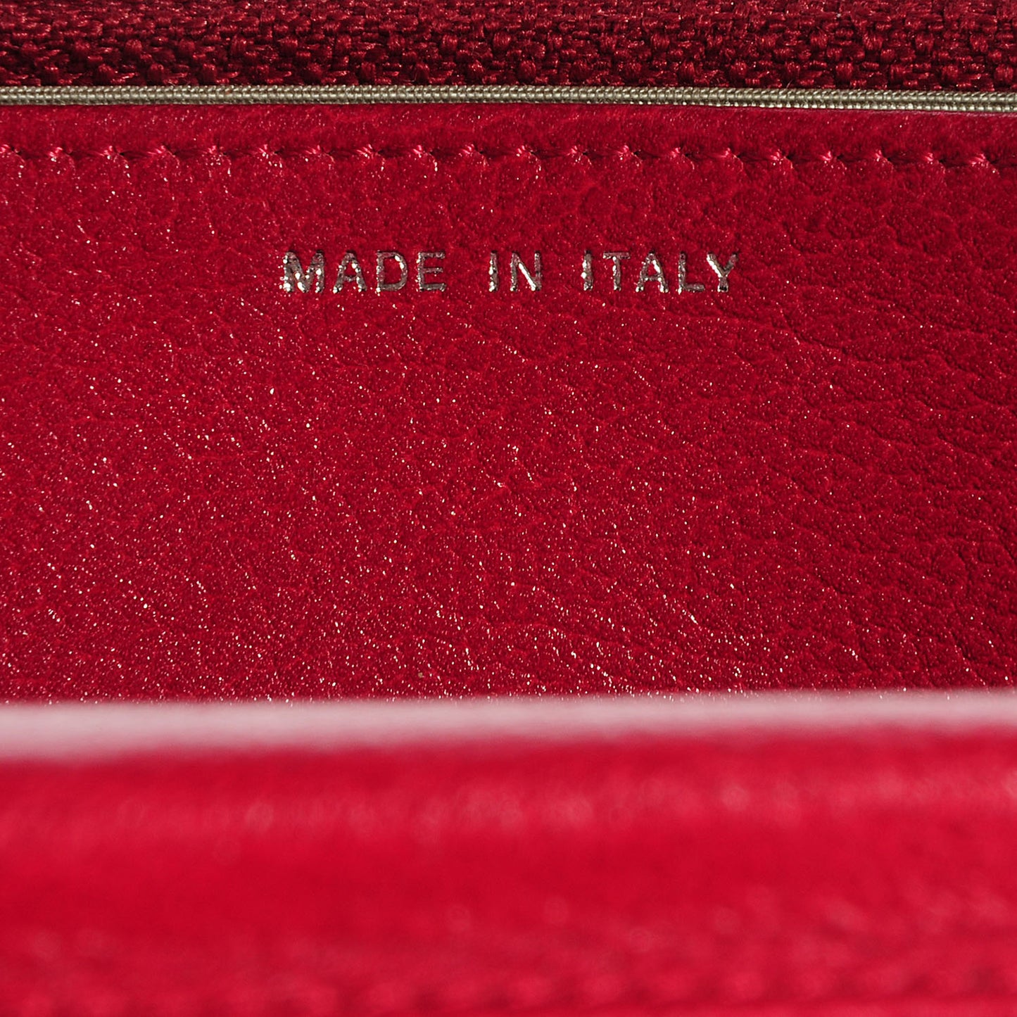 Calfskin Embossed Jacket Wallet On Chain WOC Red