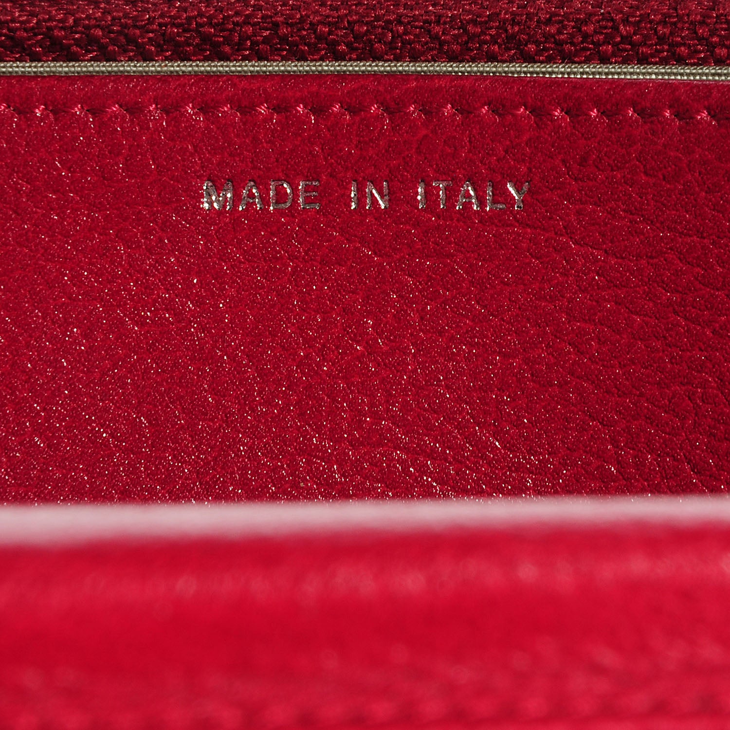 Chanel Calfskin Embossed Jacket Wallet On Chain WOC Red 7 of 9