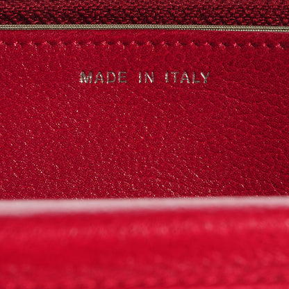 Chanel Calfskin Embossed Jacket Wallet On Chain WOC Red 7 of 9