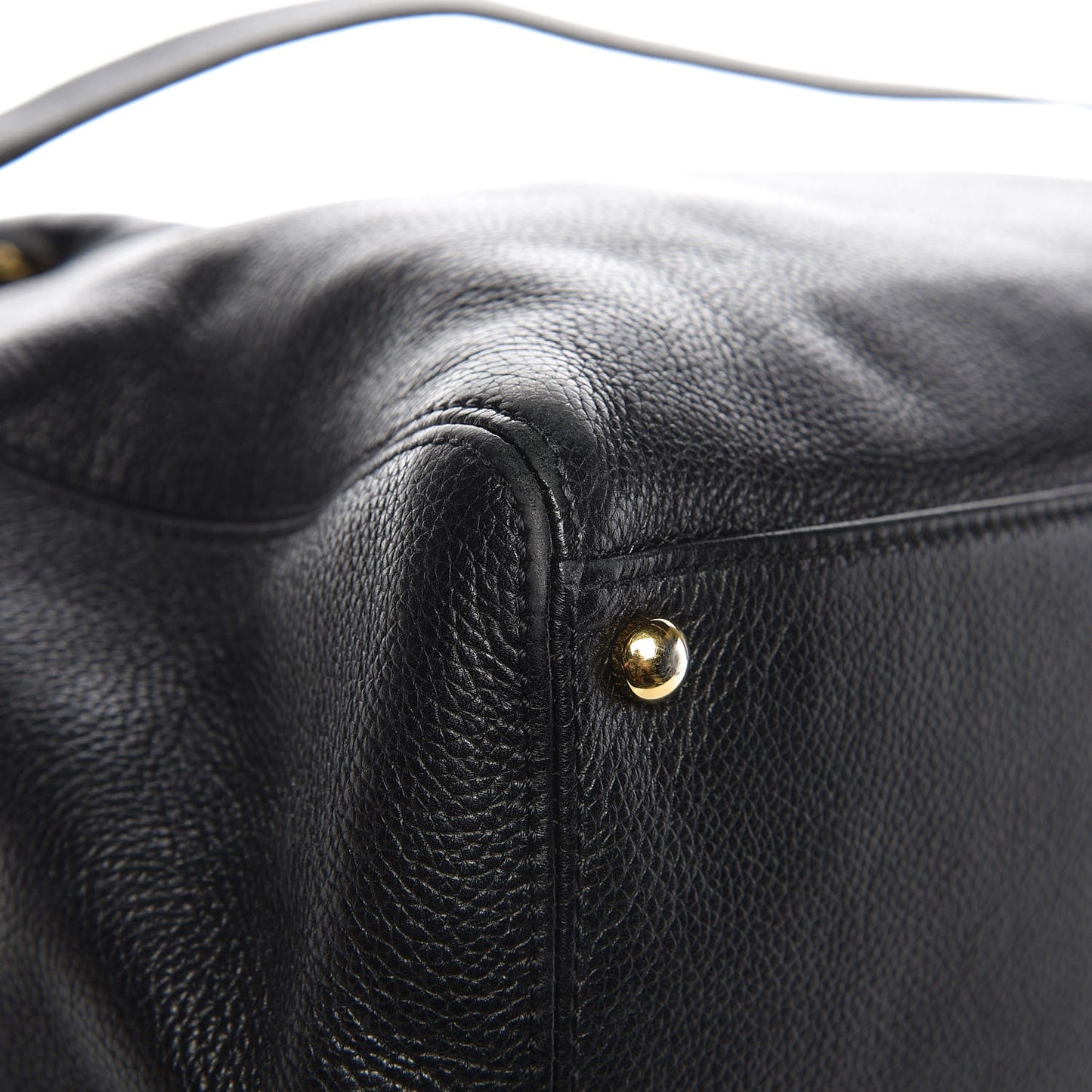 Calfskin Cerf Executive Shopper Tote Black