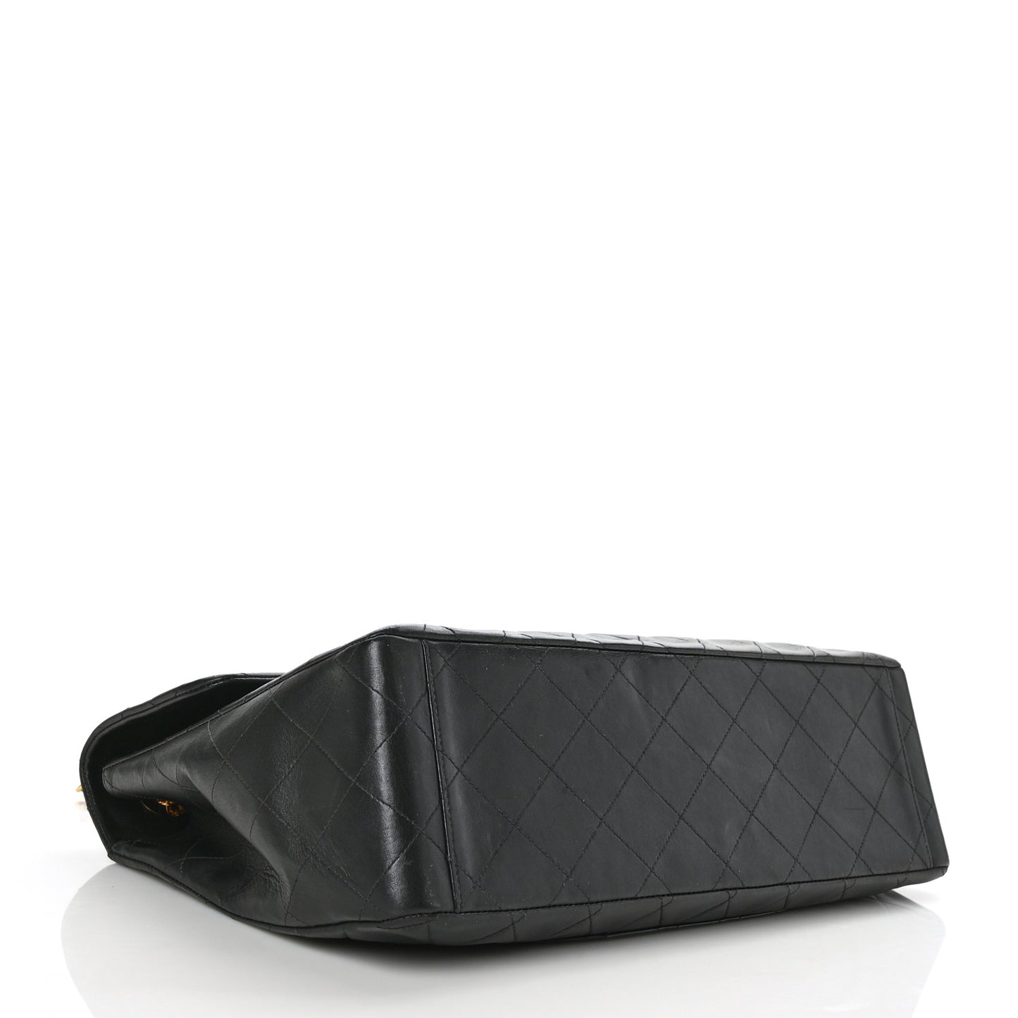 Lambskin Quilted XL Jumbo Single Flap Black