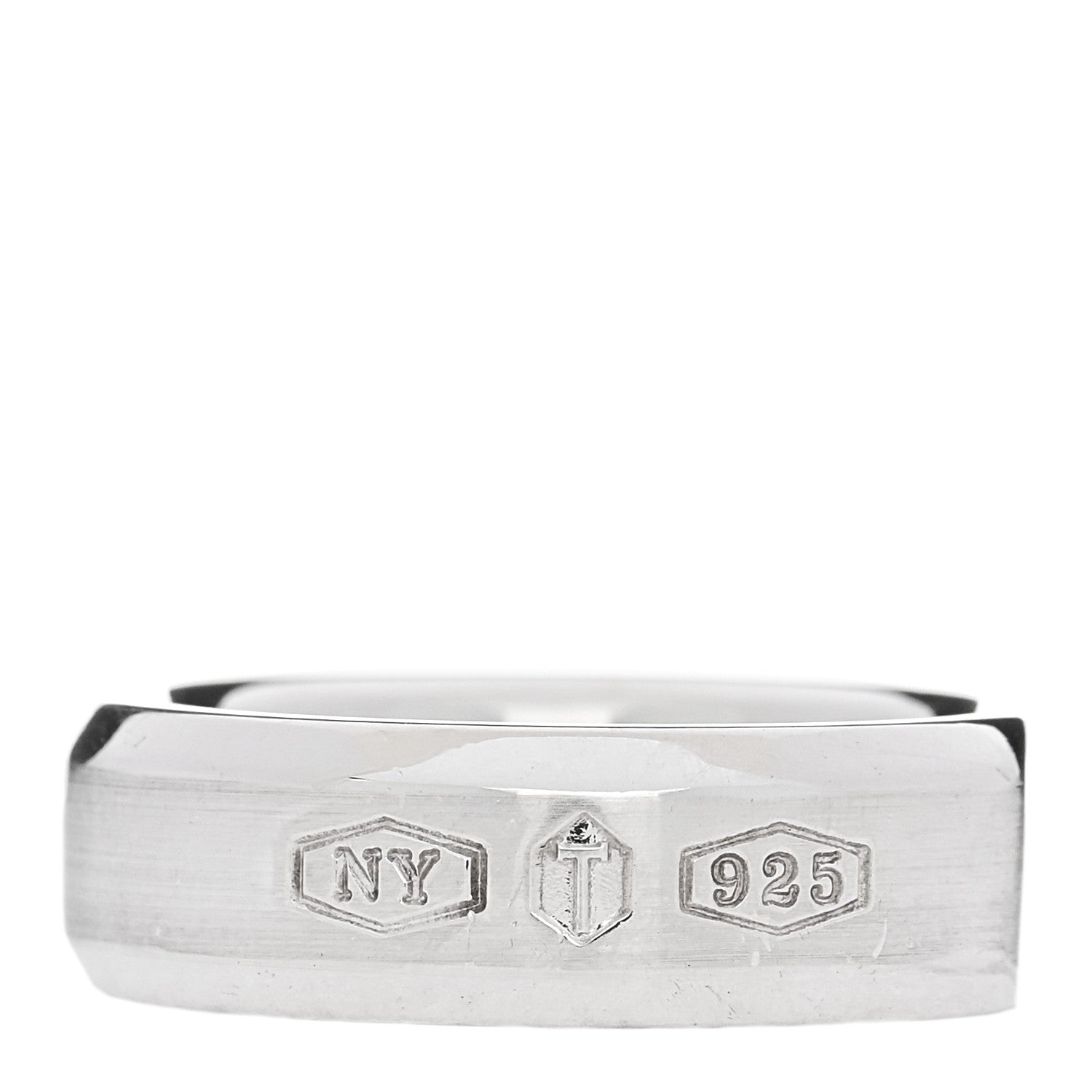 Tiffany Sterling Silver 1837 Makers Medium Slice Ring 58 8.5 1 of 4