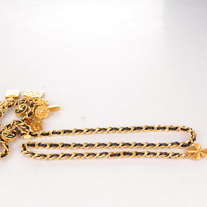 Chanel Lambskin Chain Iconic Charm Belt Black Gold 7 of 7