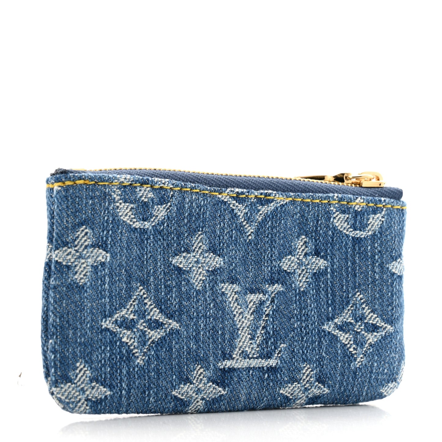 LV X TM Monogram Denim Cerises Key Pouch Blue