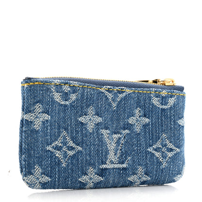 Louis Vuitton LV X TM Monogram Denim Cerises Key Pouch Blue 3 of 7