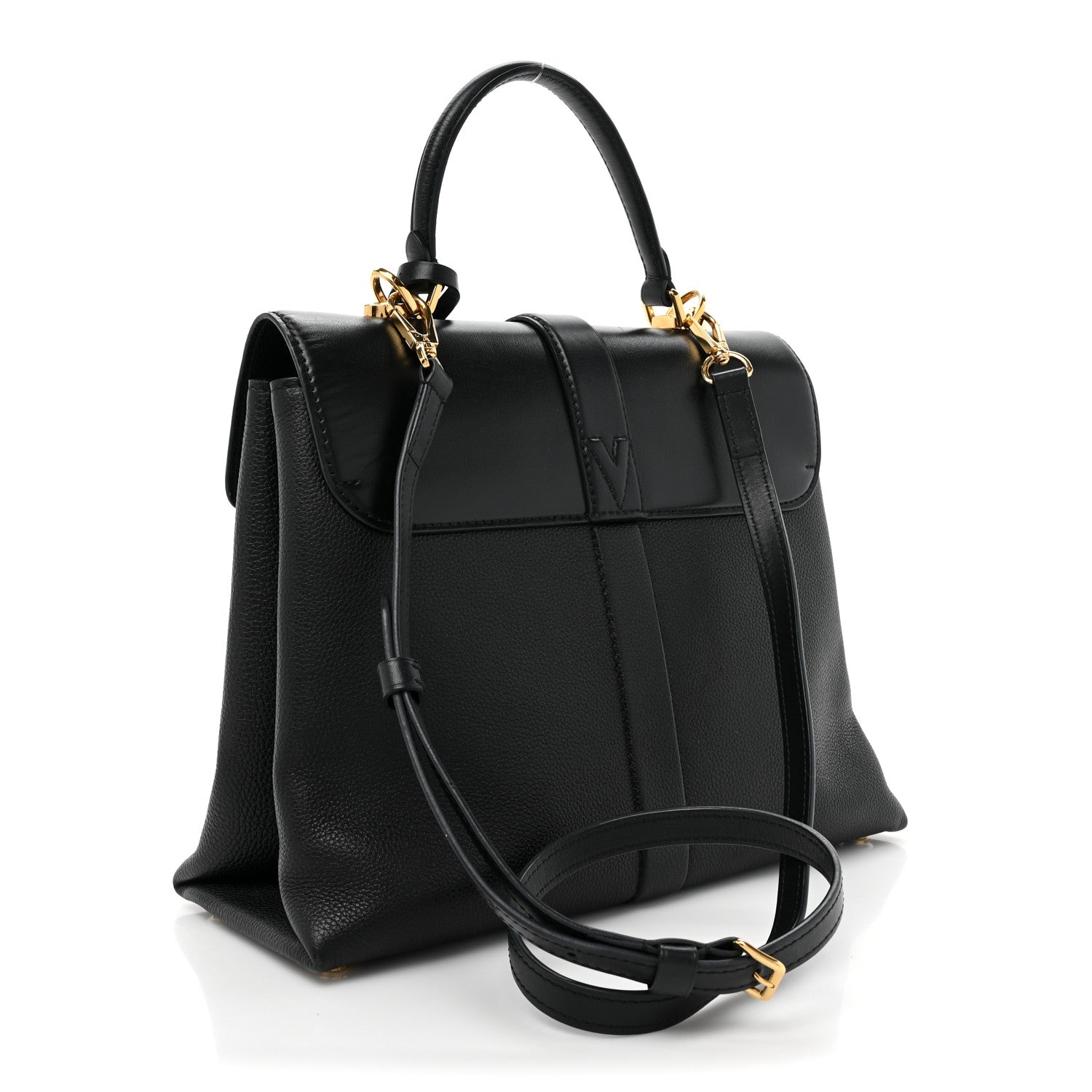 Louis Vuitton Grained Smooth Calfskin Rose Des Vents MM Black 3 of 15