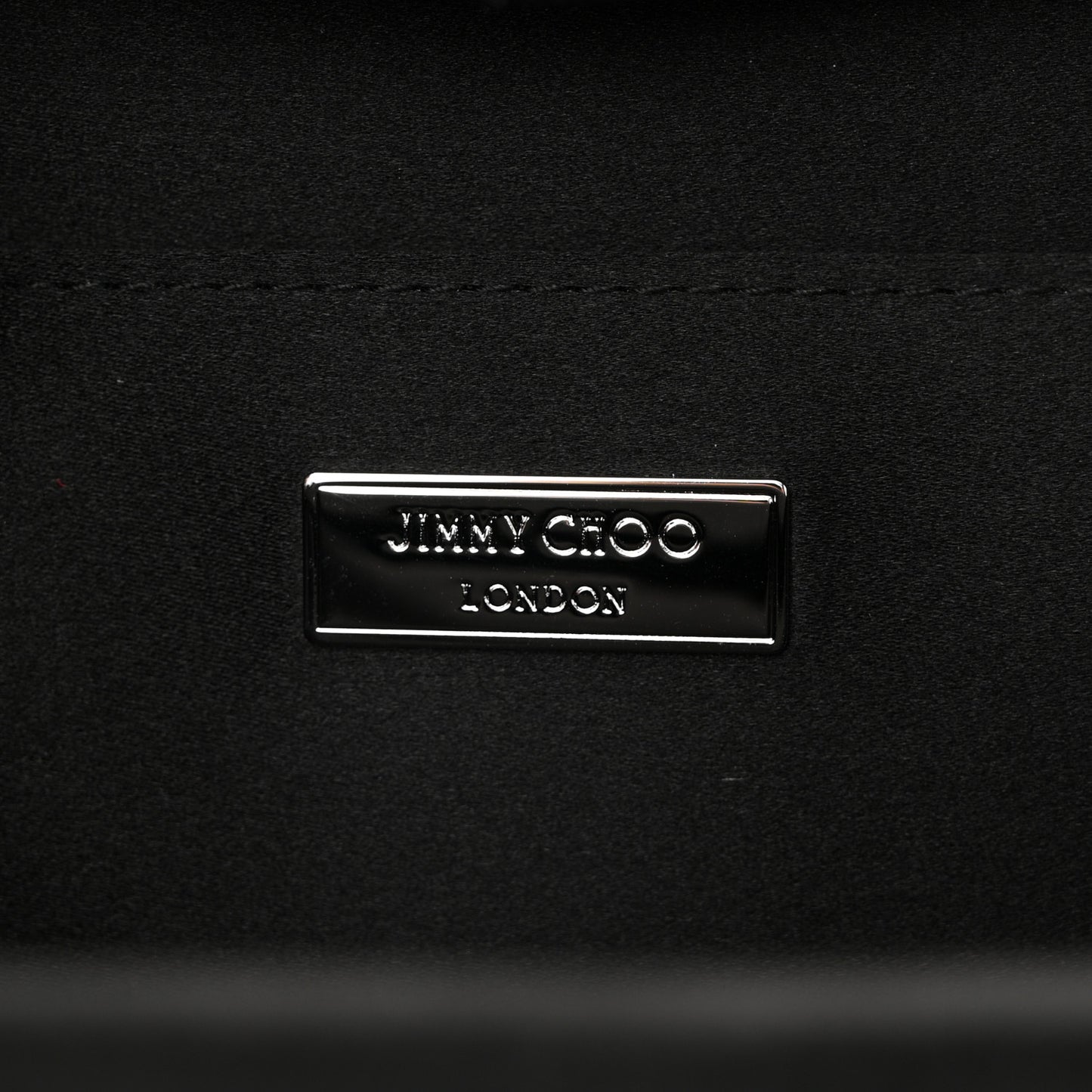 Satin Crystal Pearl Venus Clutch Black