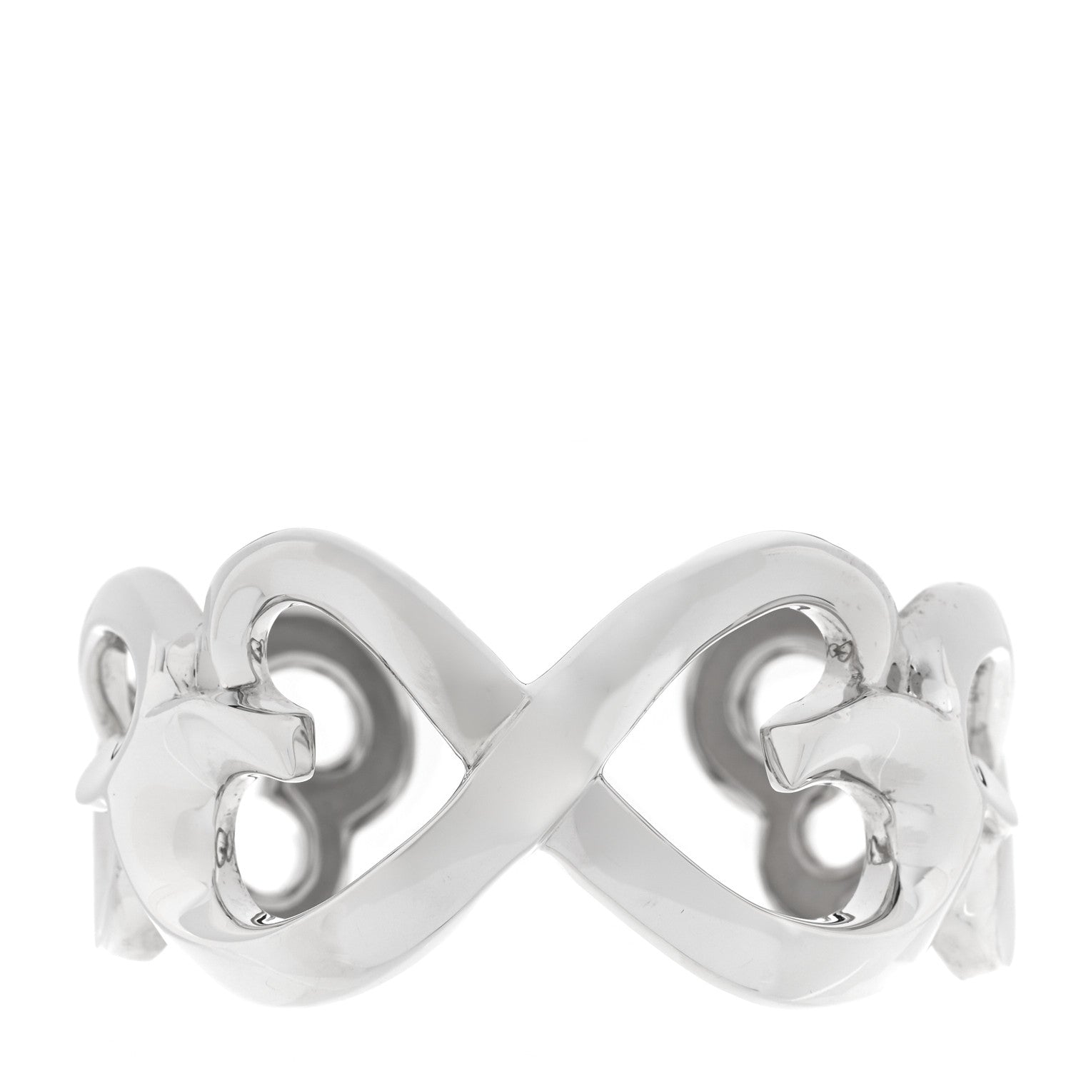 Tiffany Sterling Silver Paloma Picasso Double Loving Heart Cuff Bracelet 1 of 5