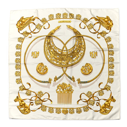 Hermes Silk Mousseline Les Cavaliers D'Or Scarf 90 1 of 6