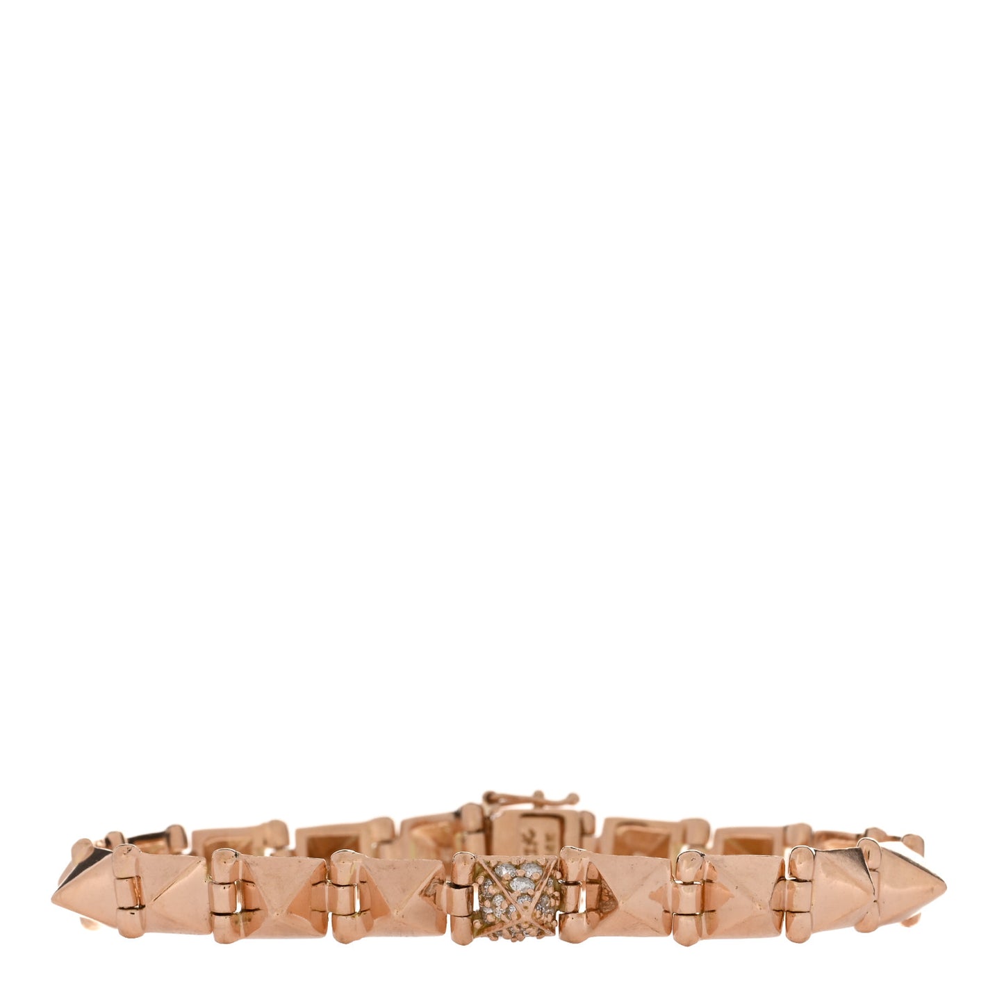14K Rose Gold Diamond Small Spike Bracelet