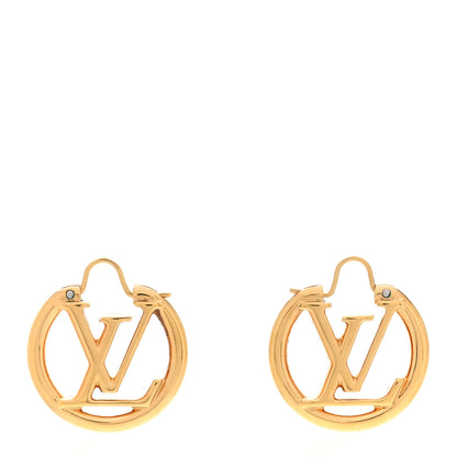 Louis Vuitton Metal Small Louise Hoop Earrings Gold 1 of 4
