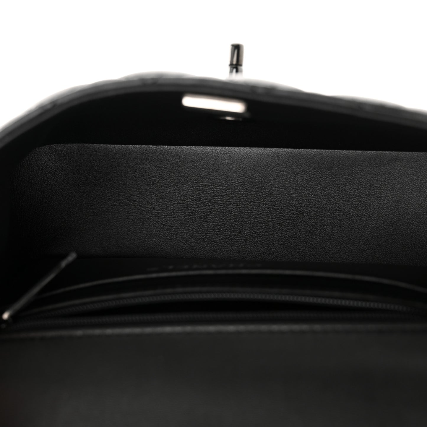 Lambskin Quilted Mini Top Handle Rectangular Flap So Black