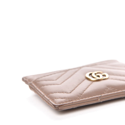 Gucci Calfskin Matelasse GG Marmont Card Holder Porcelain Rose 7 of 12