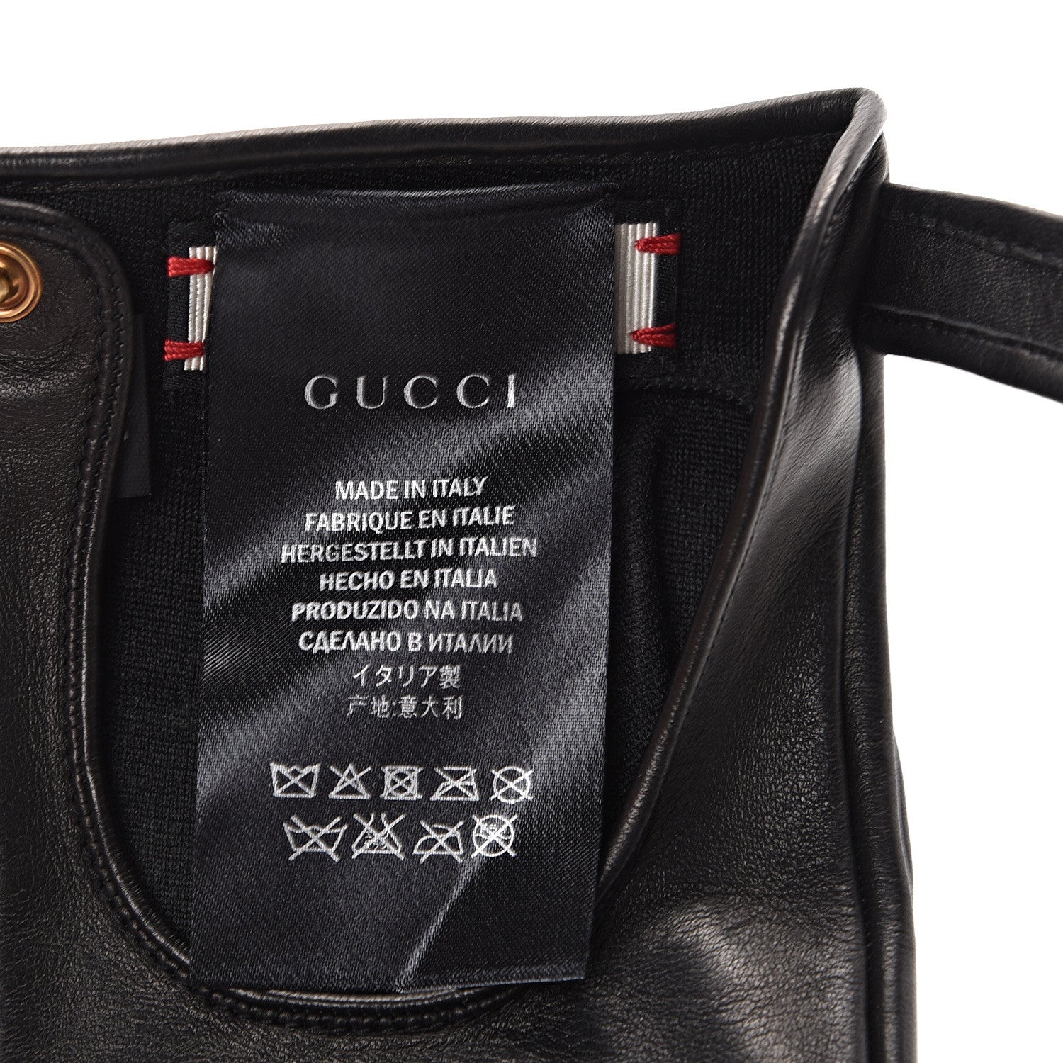 Gucci Metallic Nappa Donna Fingerless Gloves 8.5 Black 3 of 5