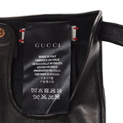 Gucci Metallic Nappa Donna Fingerless Gloves 8.5 Black 3 of 5