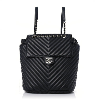 Chanel Calfskin Chevron Quilted Large Urban Spirit Backpack Black 1 of 9