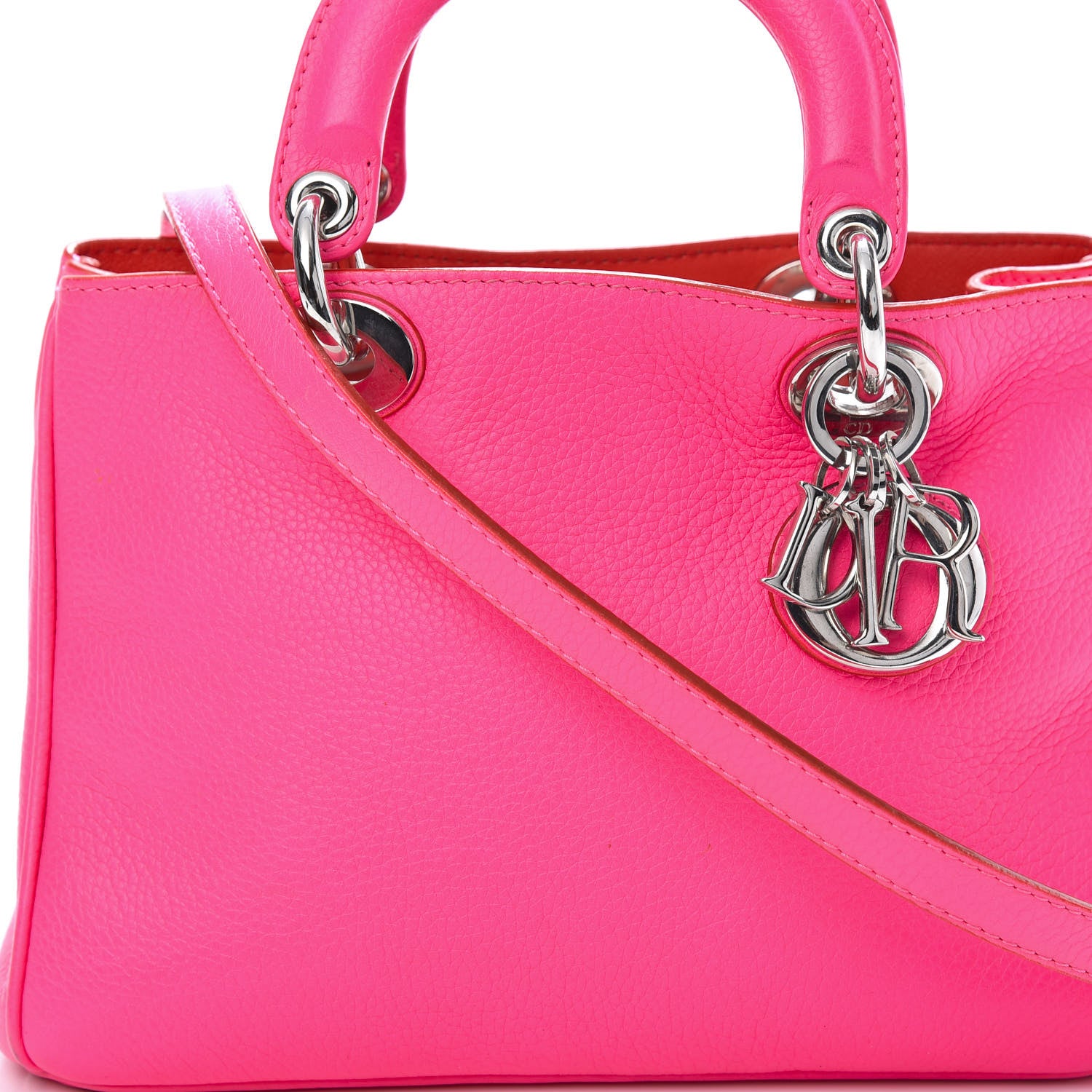 Christian Dior Calfskin Mini Diorissimo Tote Pink 9 of 14