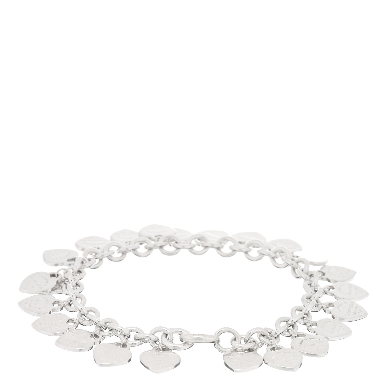 Tiffany Sterling Silver Mini Return to Tiffany Multi Heart Tag Charm Bracelet 2 of 3