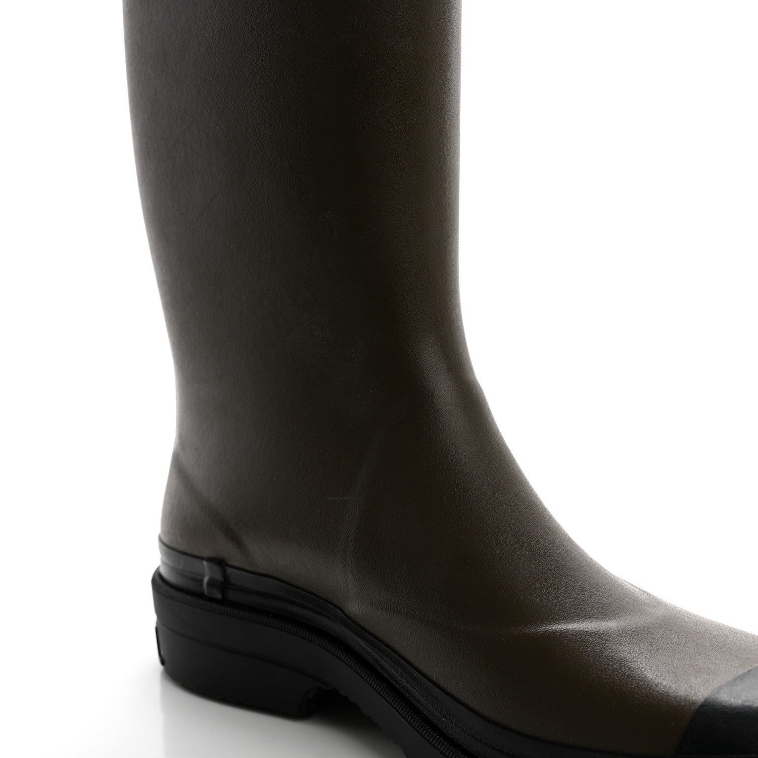 Chanel Caoutchouk CC High Boots 41 Khaki Black 9 of 10