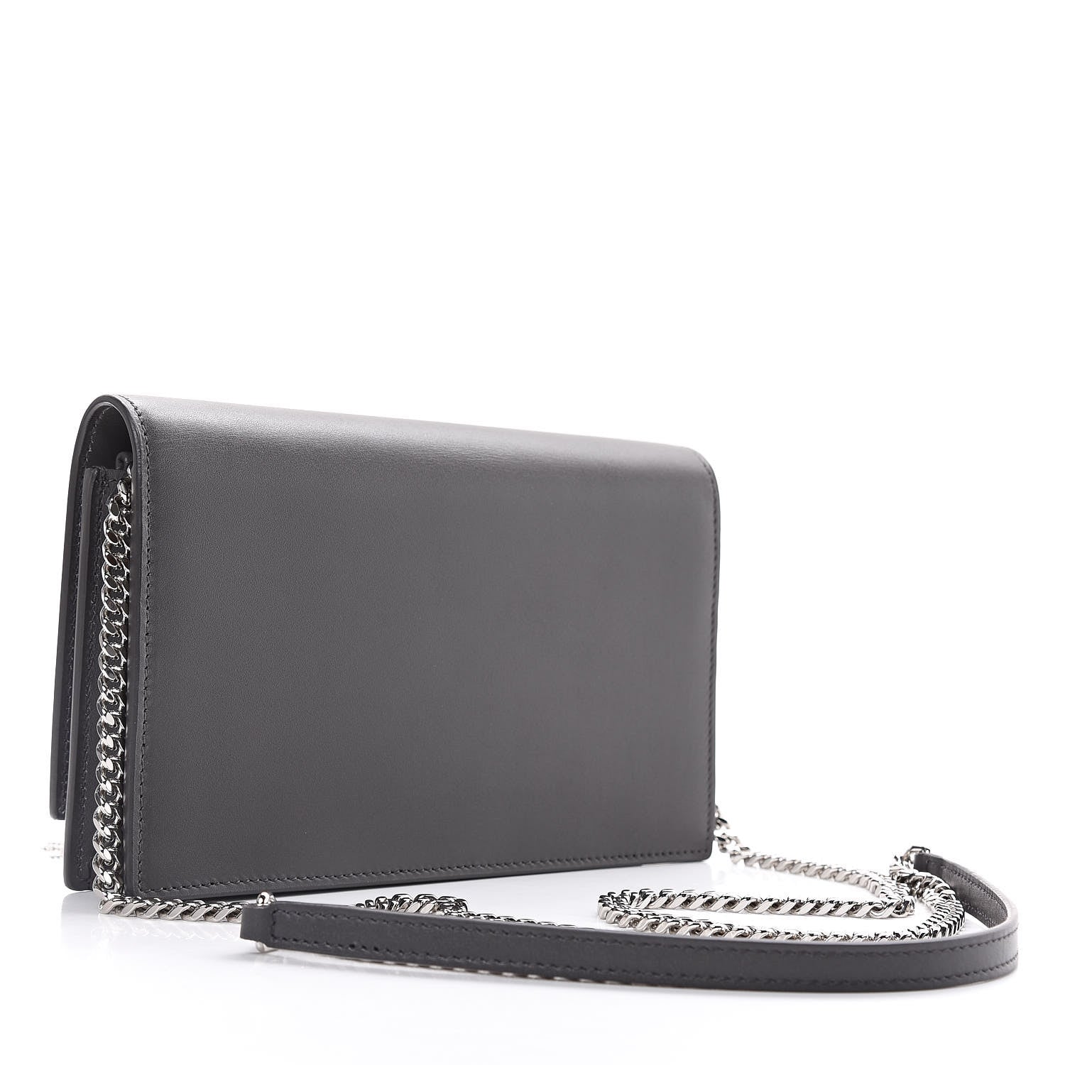 Saint Laurent Smooth Calfskin Classic Monogram Kate Tassel Chain Wallet Asphalt 3 of 11