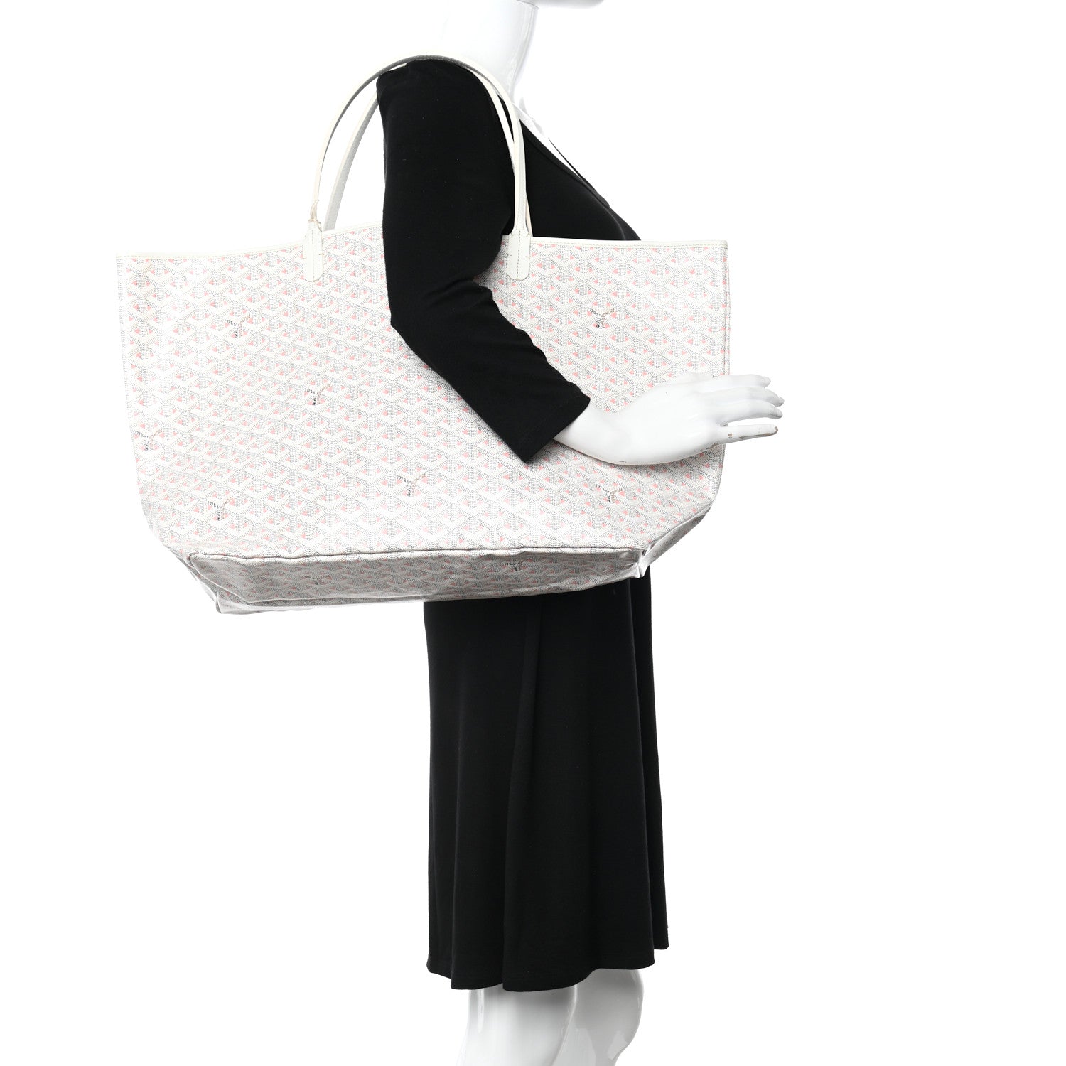 Goyard Goyardine Saint Louis Claire Voie GM White Pink 2 of 9
