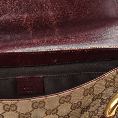 Gucci Monogram Studded Horsebit Clutch Bordeaux 11 of 12