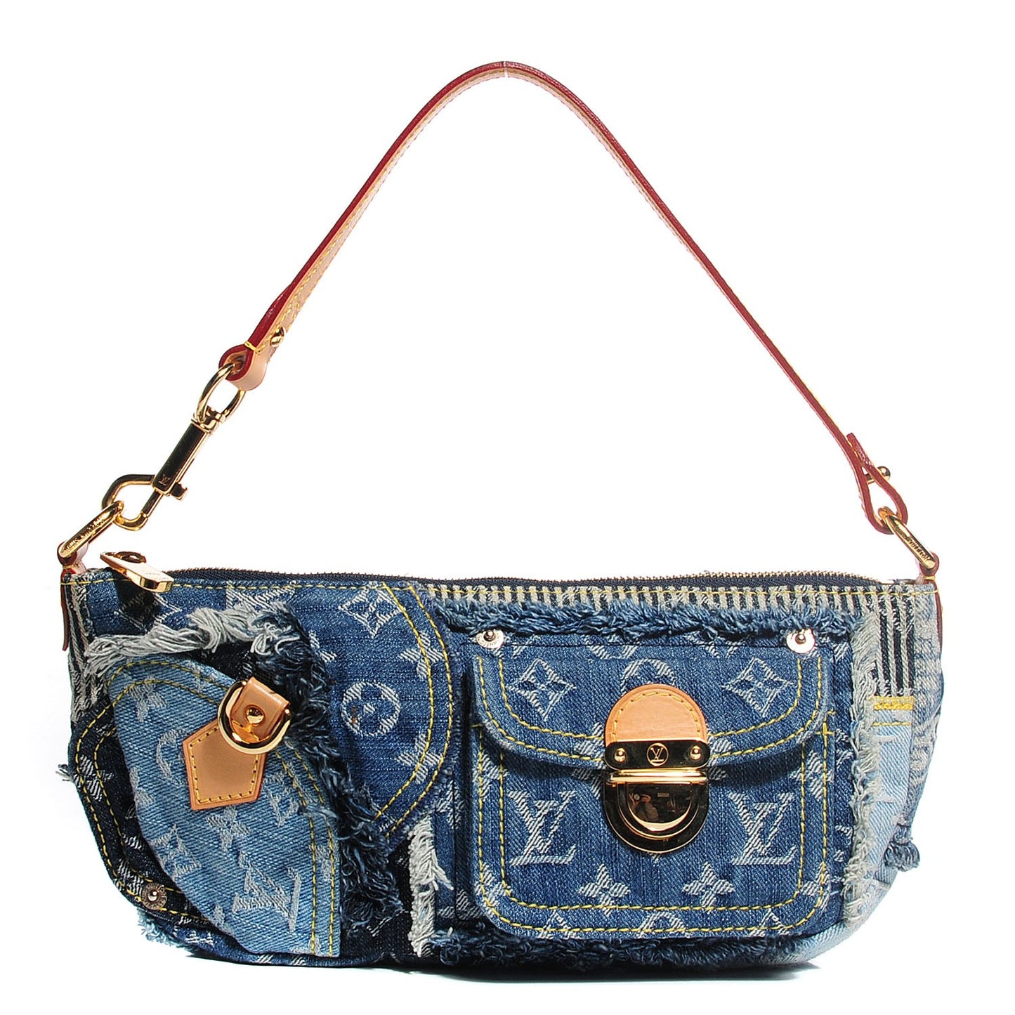 Denim Patchwork Pouchy Blue
