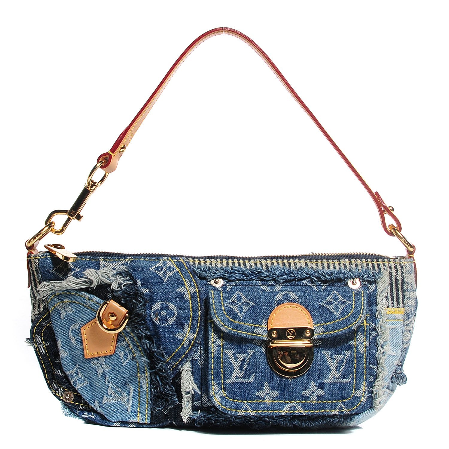 Louis Vuitton Denim Patchwork Pouchy Blue 1 of 7