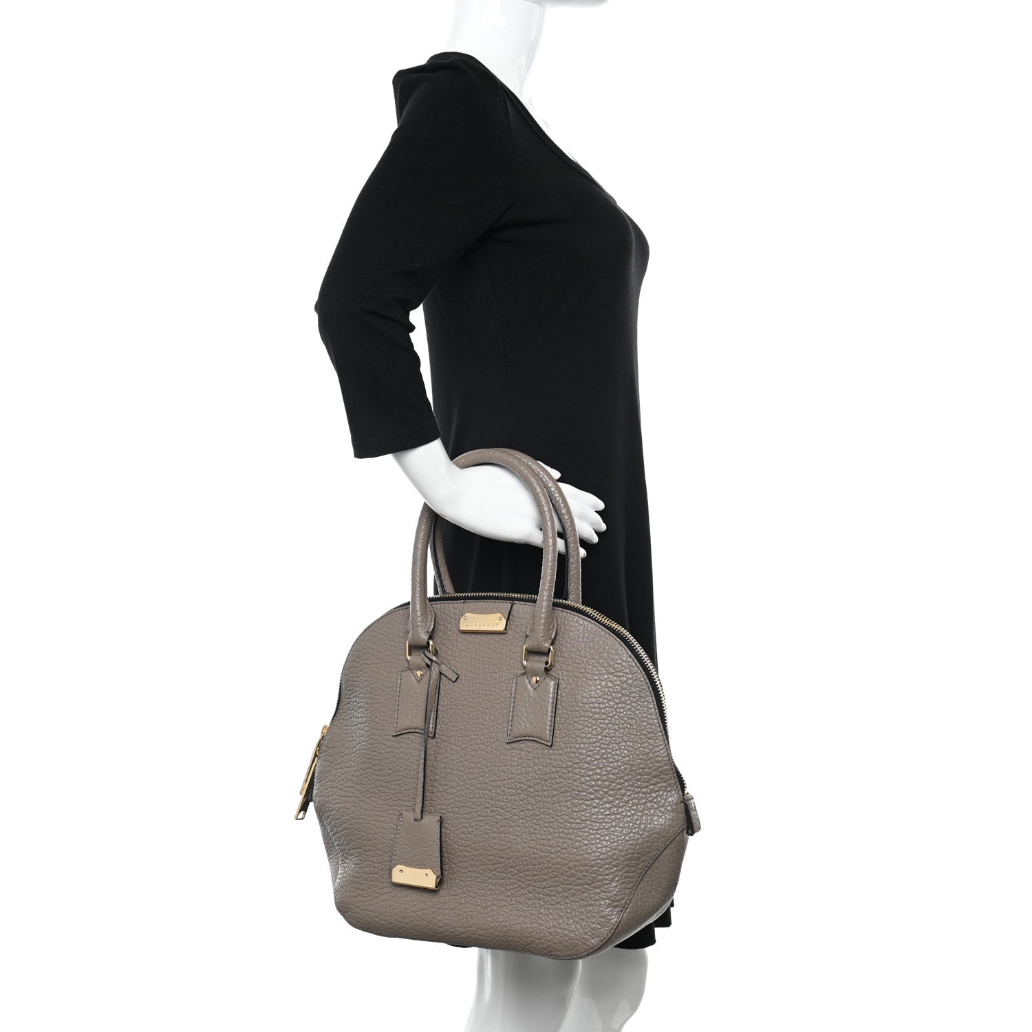 Burberry Heritage Grain Medium Orchard Bowling Bag Pale Taupe 2 of 16