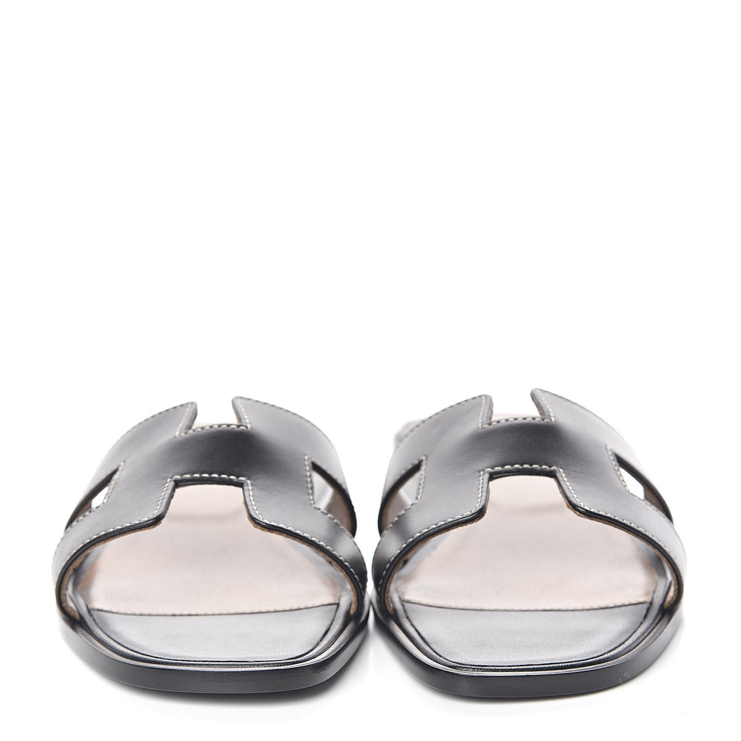 Box Calfskin Oran Sandals 38 Black