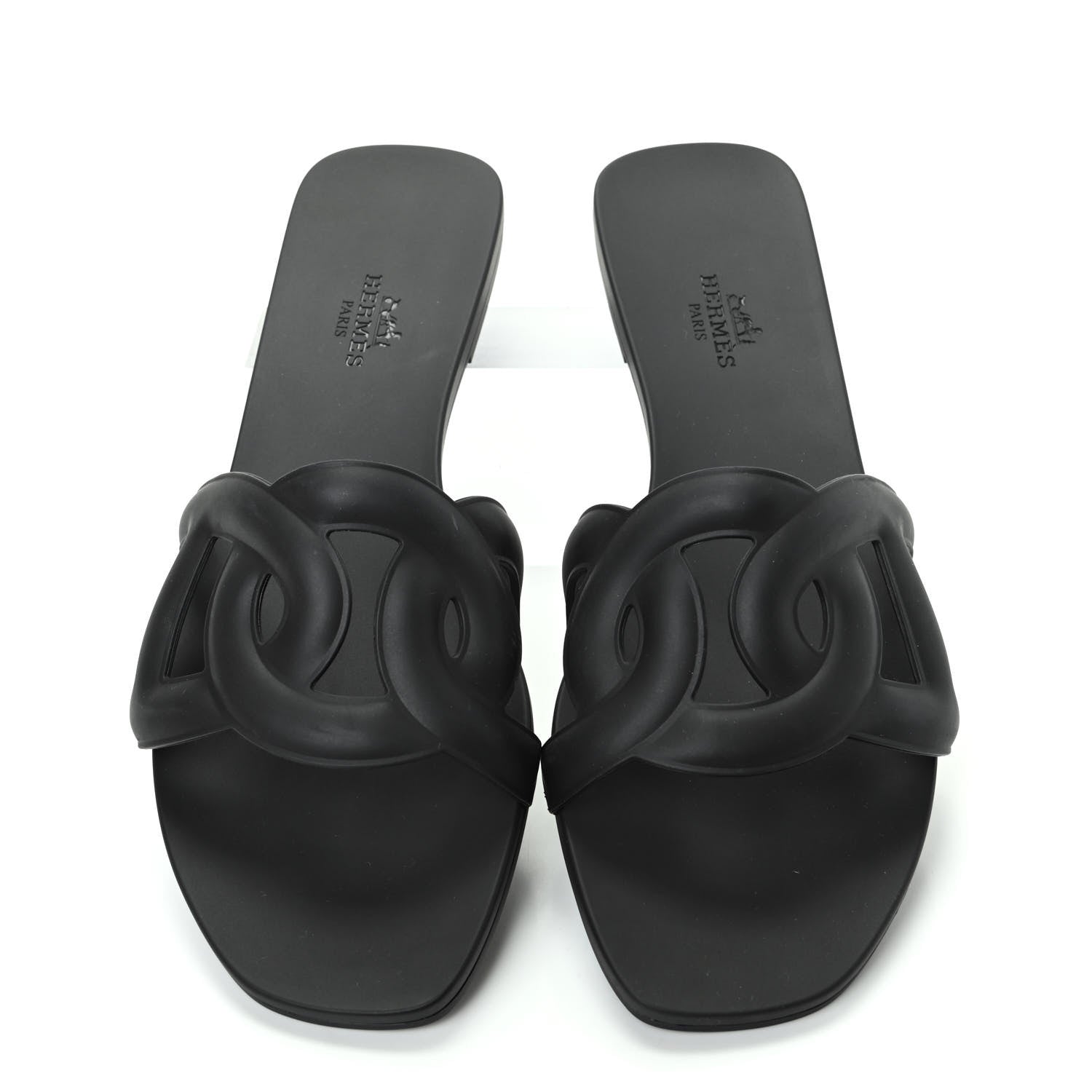Hermes Rubber Aloha Sandals 38 Black 5 of 11