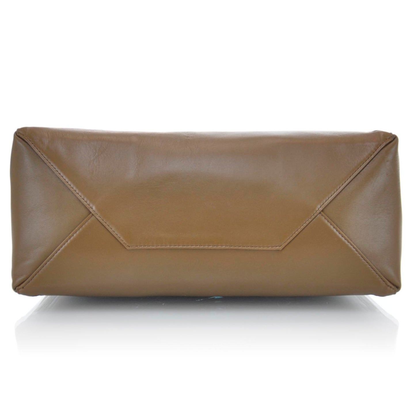 Lambskin Vertical Zip Gusset Cabas Camel