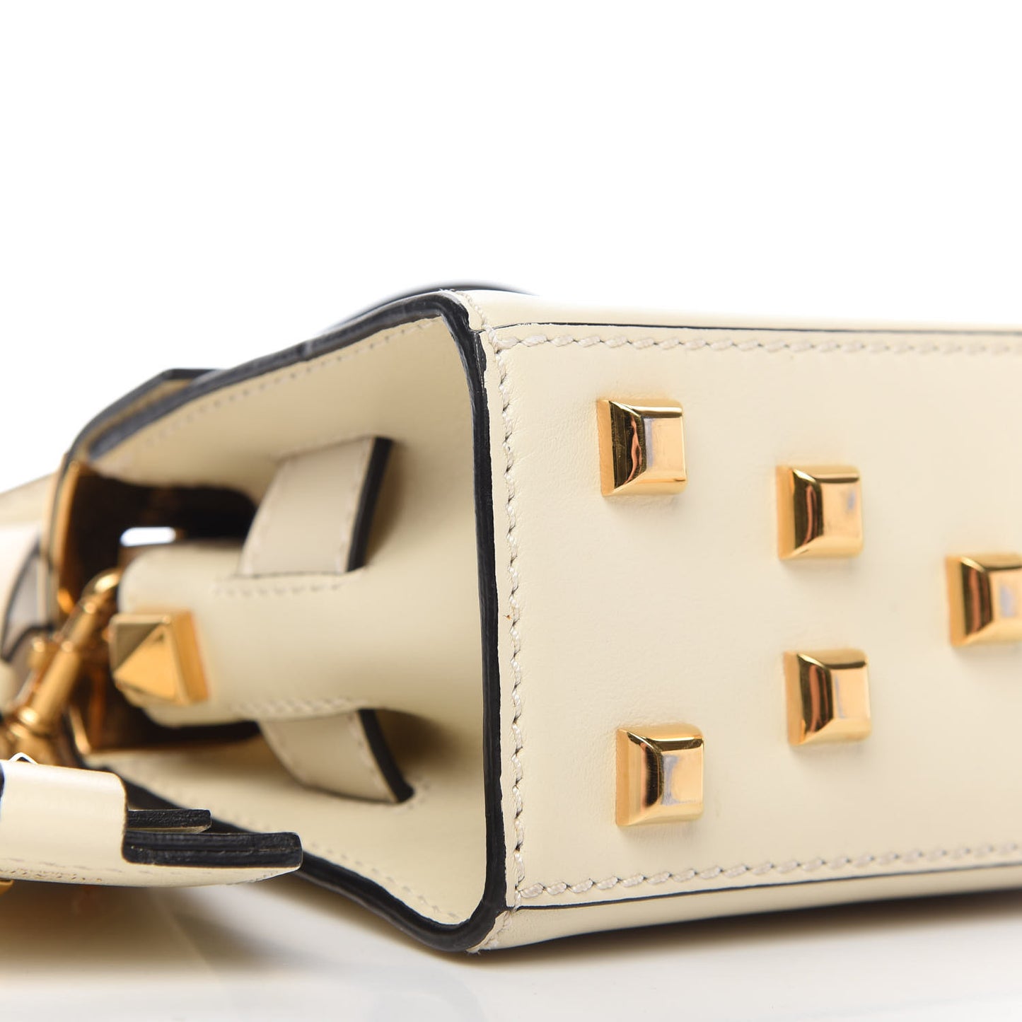 Vitello Mini My Rockstud Frame Bag Light Ivory