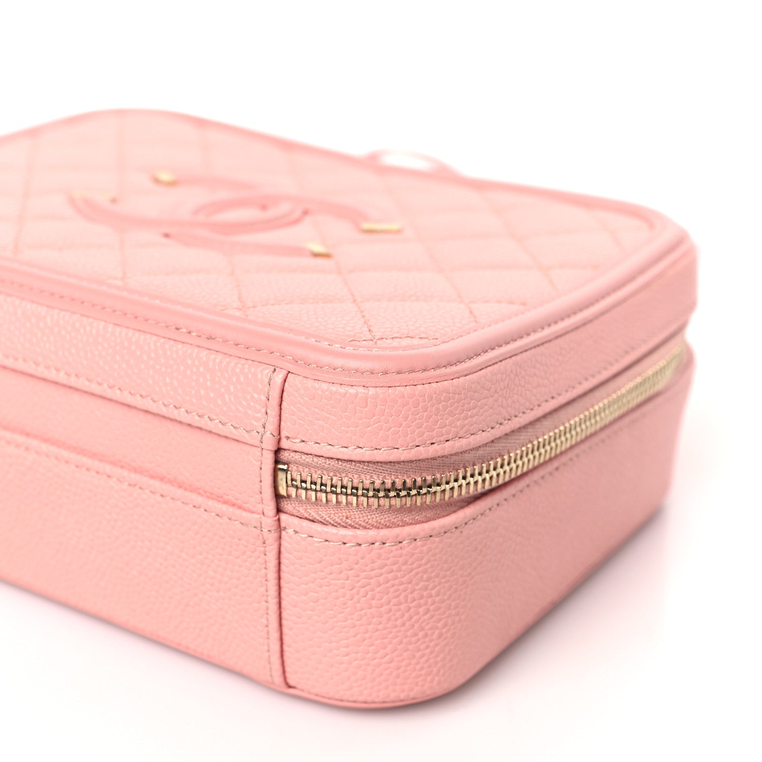 Chanel Caviar Quilted Medium CC Filigree Vanity Case Rose Pink 9 of 10