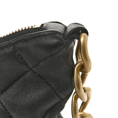 Chanel Lambskin Quilted CC Chain Hobo Black 13 of 14