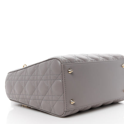 Christian Dior Lambskin Cannage Medium Lady Dior Grey 9 of 10