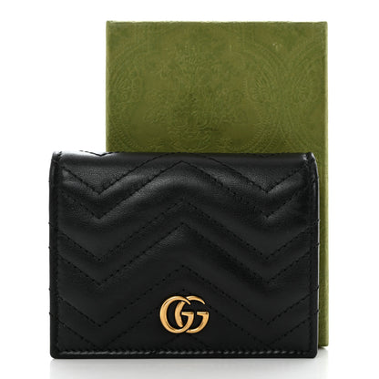Gucci Calfskin Matelasse GG Marmont Card Case Wallet Black 8 of 8